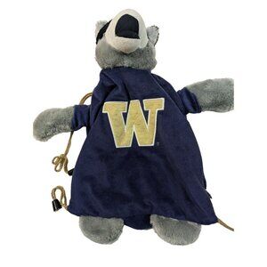 UW drawstring bag Racoon Badger lush‎ blue gold   21 x 12 inches